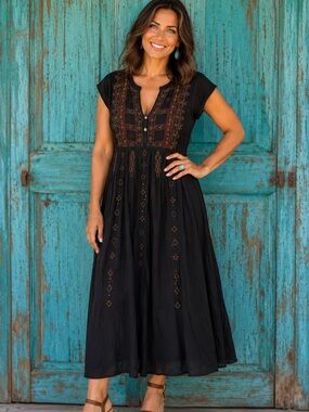 johnny was rheia tiered mesh dress Johnny Was RHEIA TIERED MESH DRESS